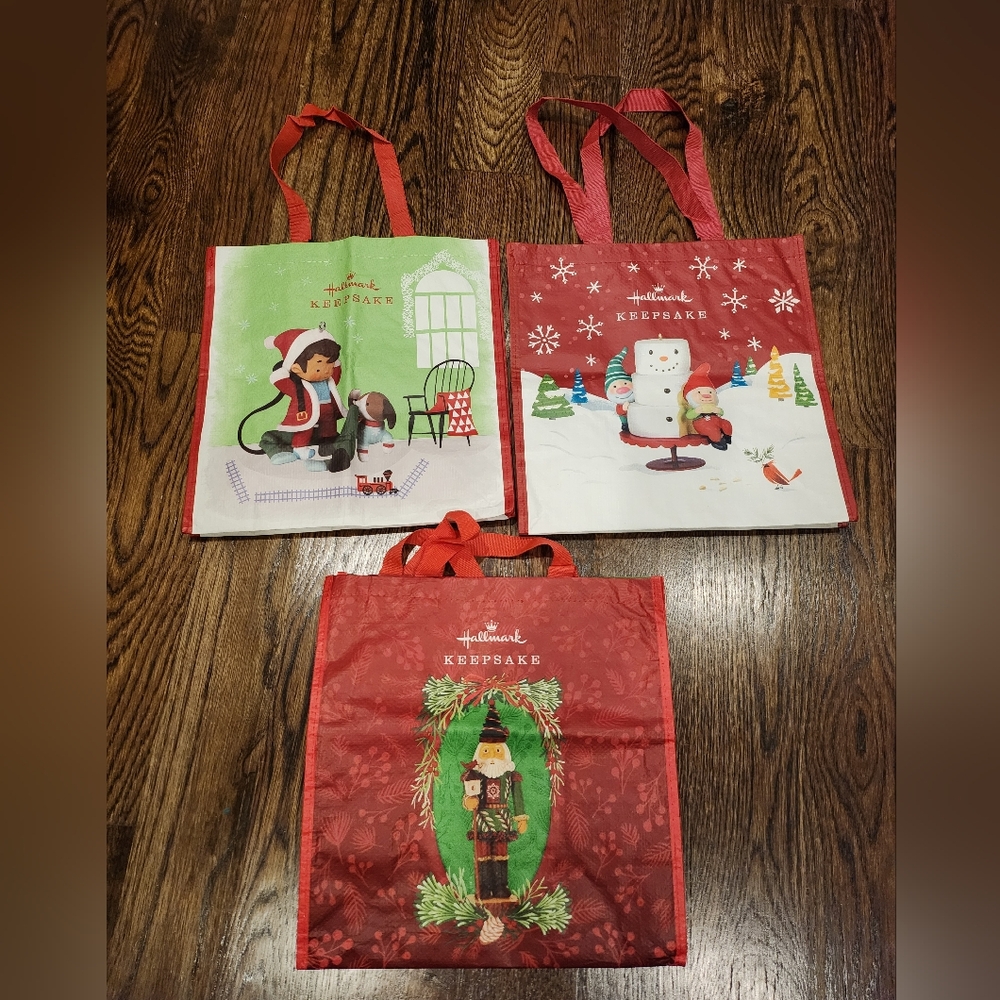 NEW Hallmark Keepsake Premiere Reusable Tote Bags 3 Lot 2019; 2021-2022